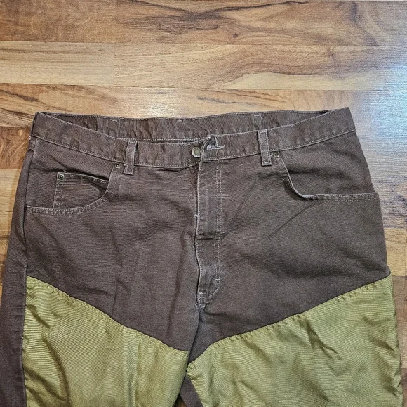 Wrangler Men Size 40x30 Taupe Brush Guard Jeans Hunting - Picture 5 of 10